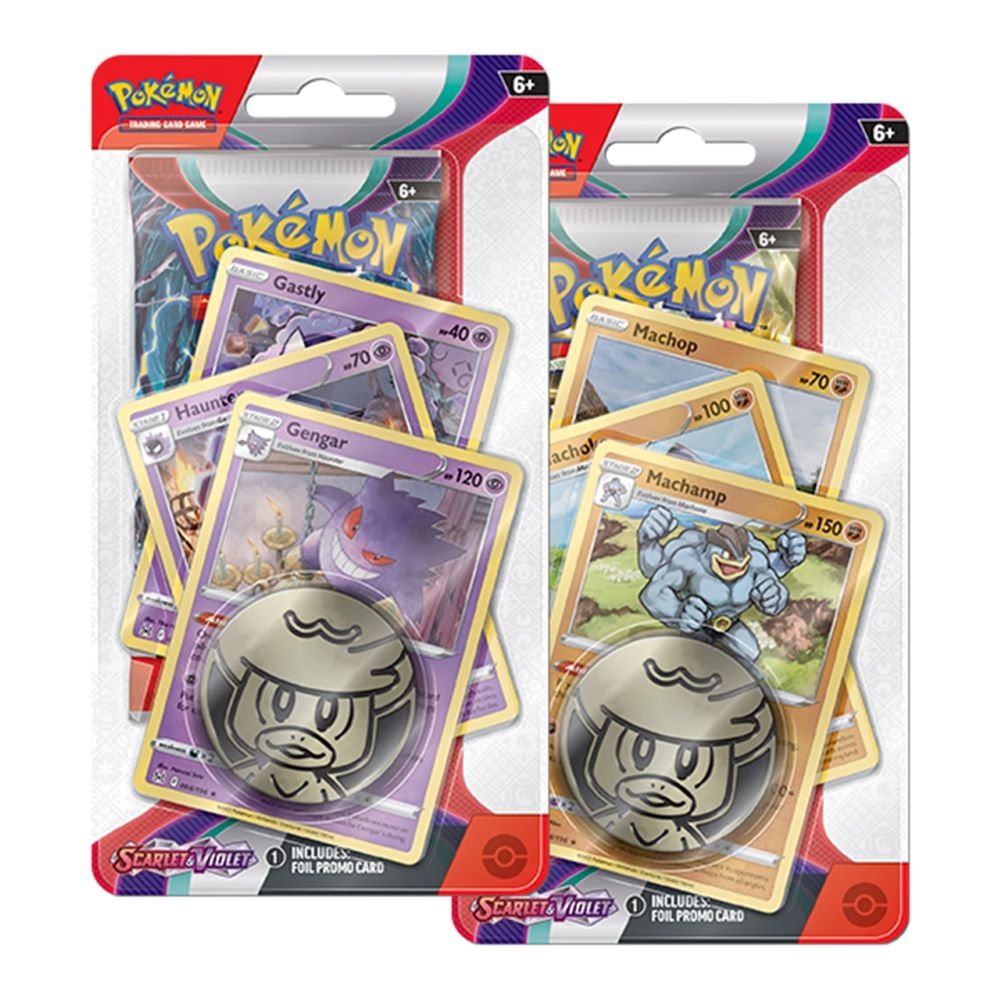 BC_Upload_b8d6f5ee-3714-4cf5-a94b-ee34641f98d3 Pokemon TCG: Scarlet & Violet Premium Checklane Display Trading Cards 2 Pack - Gengar & Machamp